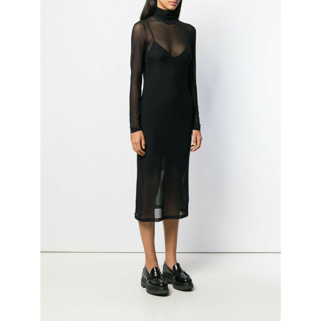 Maison Margiela Mm6 Roll Neck Mesh Dress